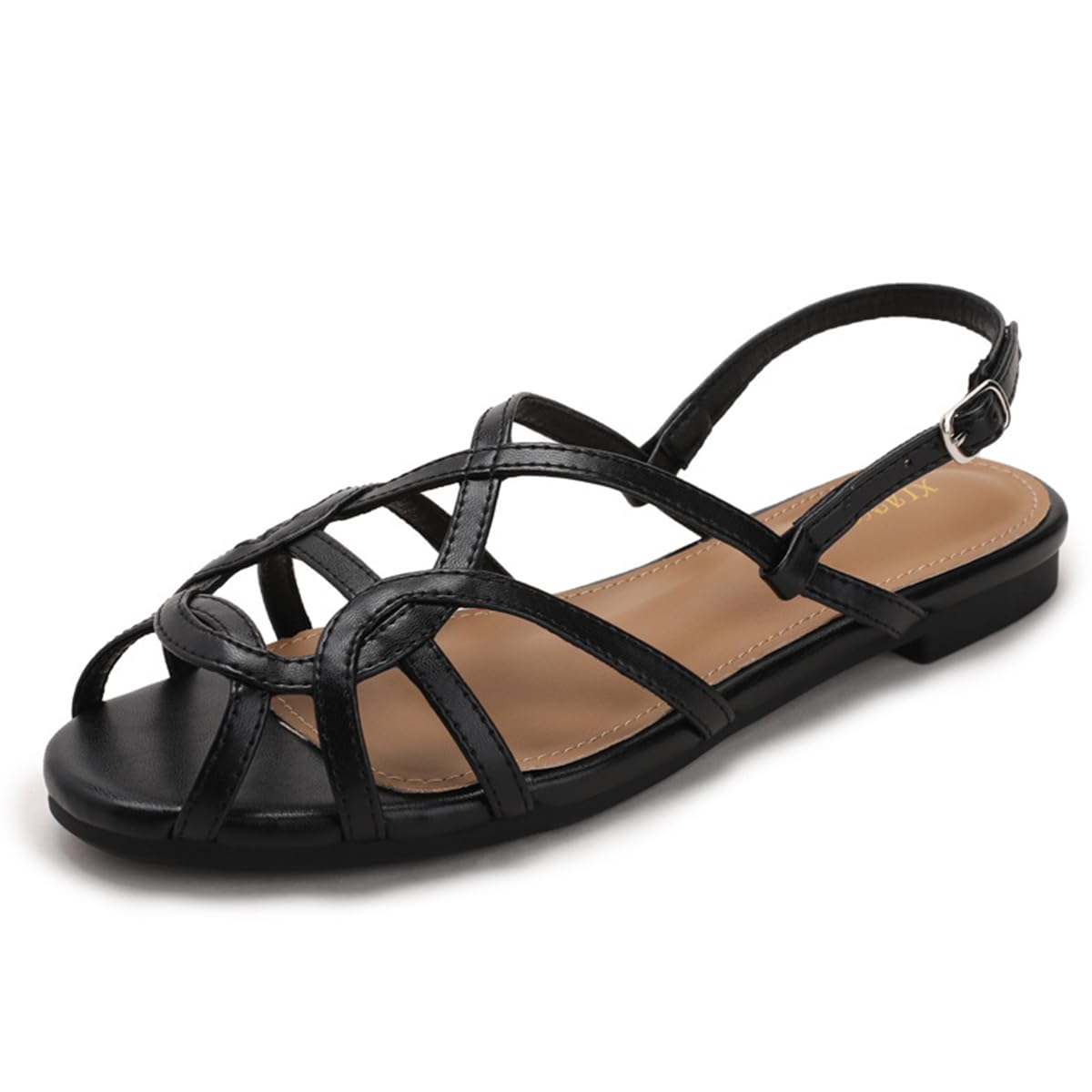 Sandalias Romanas Estilo Francés Bohemio Banda Cruzada Punta Abierta Casual para Verano Playa