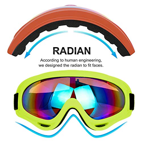 Ljdj Ski Goggles, Pack Of 4 - Snowboard Adjustable Uv 400 Protective Motorcycle Goggles Outdoor Sports Tactical Glasses Dust-Proof Combat Military Sunglasses For Kids, Boys, Girls, Youth, Men, Women #TOP1