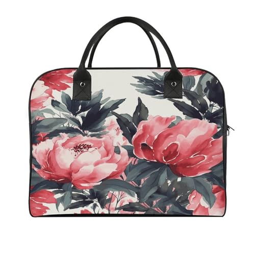 Bolso Tote Peonies Spring con correa ajustable miniatura 1