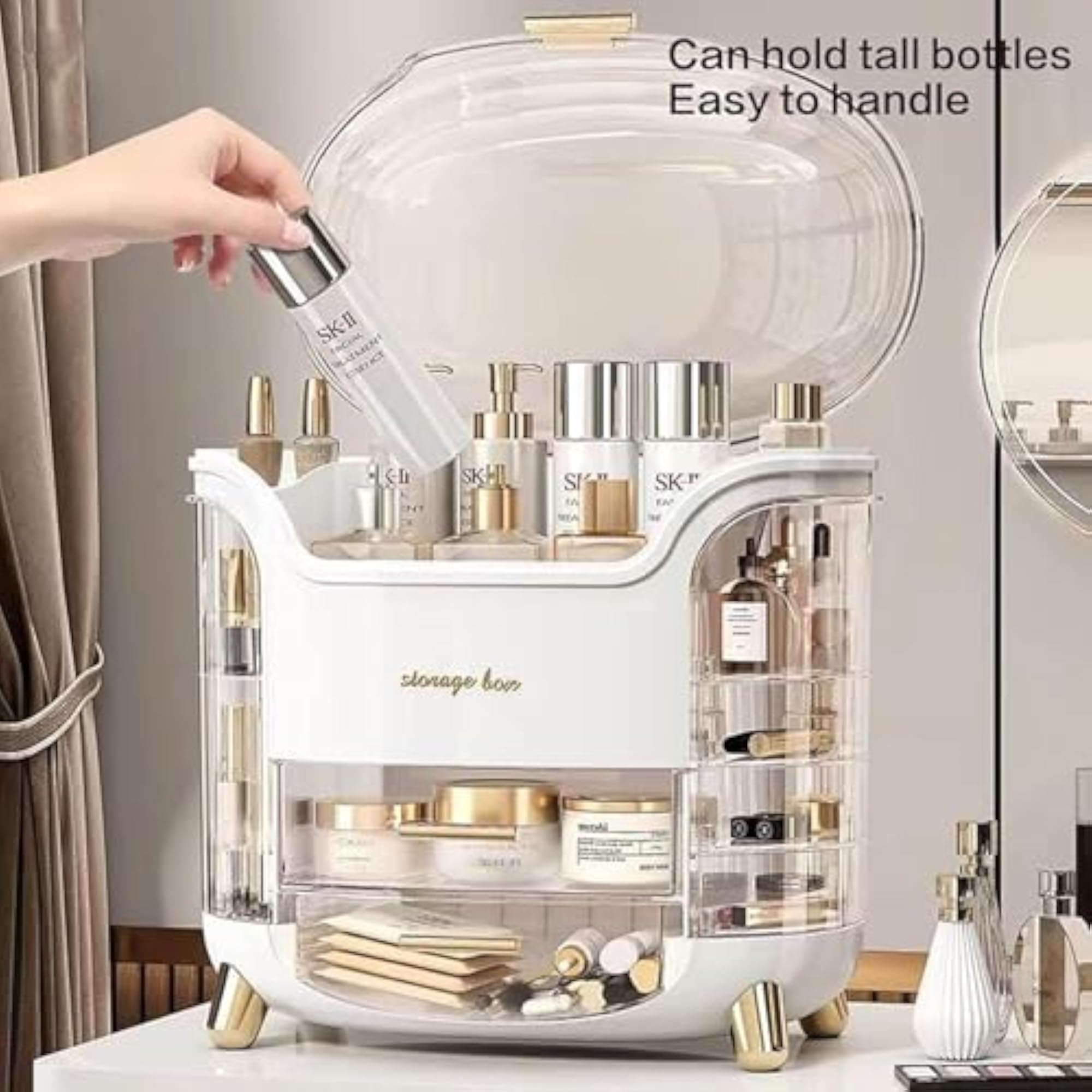 Dustproof Cosmetic Storage Box with Lid