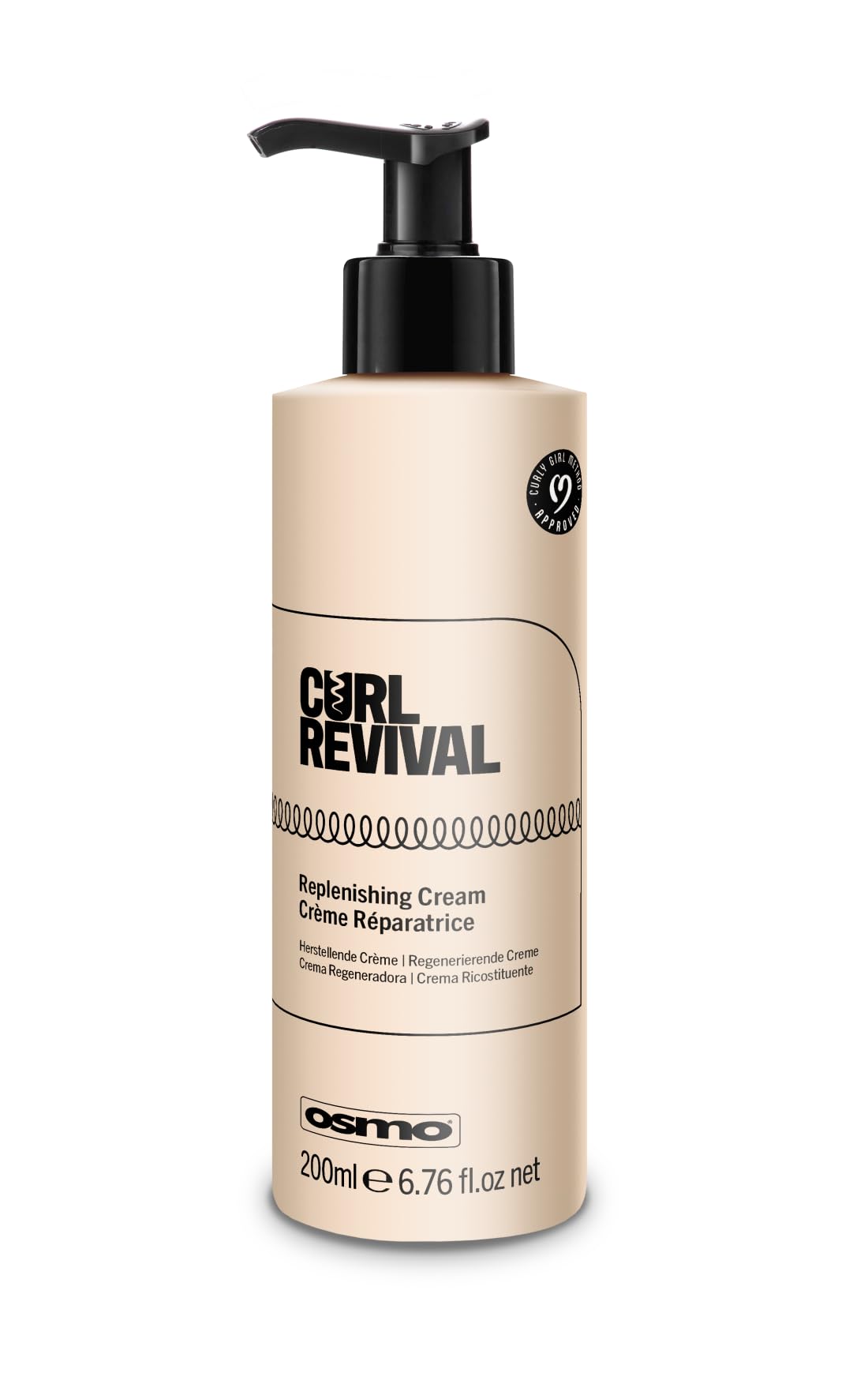 Osmo Curl Revival Replenishing Cream 200ml | Hydrating Curl Enhancer with Jojoba Oil & Resurrection Flower Extract | Nourish, Define & Control Frizz for Curly Hair