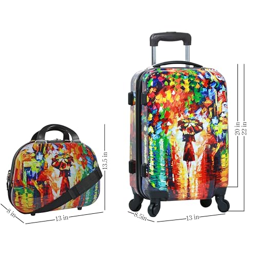 World Traveler Paris Nights Hardside 2-Piece Carry-on Spinner Luggage Set, Multicolor, One Size3