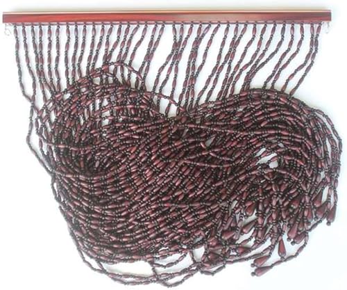 Diviseur de pièce d'intimité rideau de porte suspendu en bois perlé 140x210 - 6