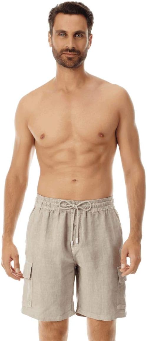 VilebrequinMen Linen Bermuda Shorts Cargo Pockets