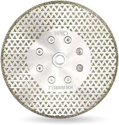 BGTEC Diamond Cutting Grinding Disc - 5" (125mm) Diamond Cutting Wheel for Granite Marble Cermaic Porcelain Tile with M14 Arbor