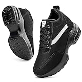 Sosenfer Damen Keilabsatz Turnschuhe Versteckter Absatz Keil Turnschuhe High Top Leichte Sportschuhe Laufschuhe Freizeitschuhe Turnschuhe-HEIQUAN-38