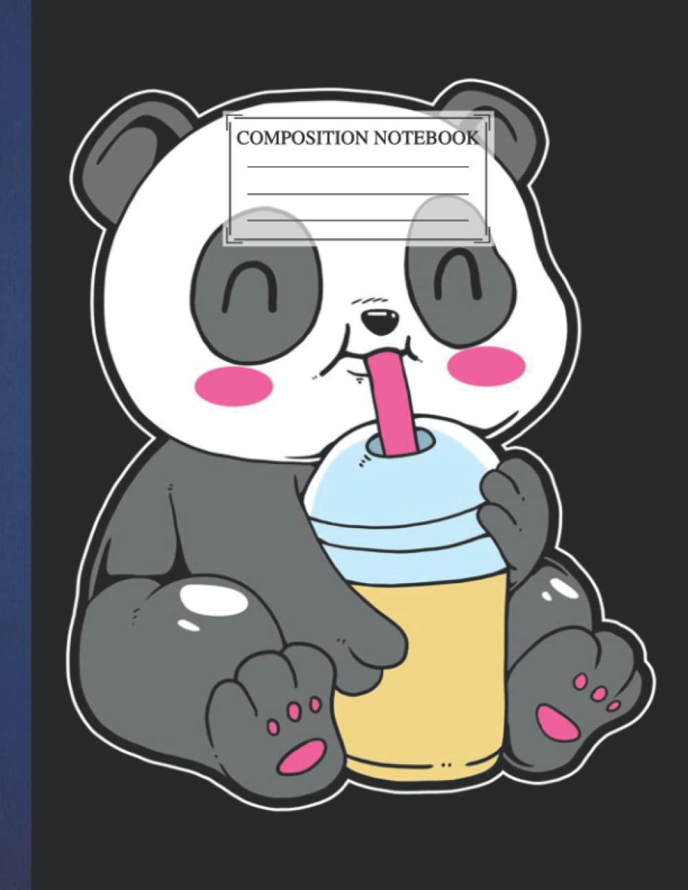 Composition notebook: Boba Tea Panda AE4. PANDA component diary.Notebook,notebook,password,notebook.suitable for everyone.. 8.5x11", 110 Pages