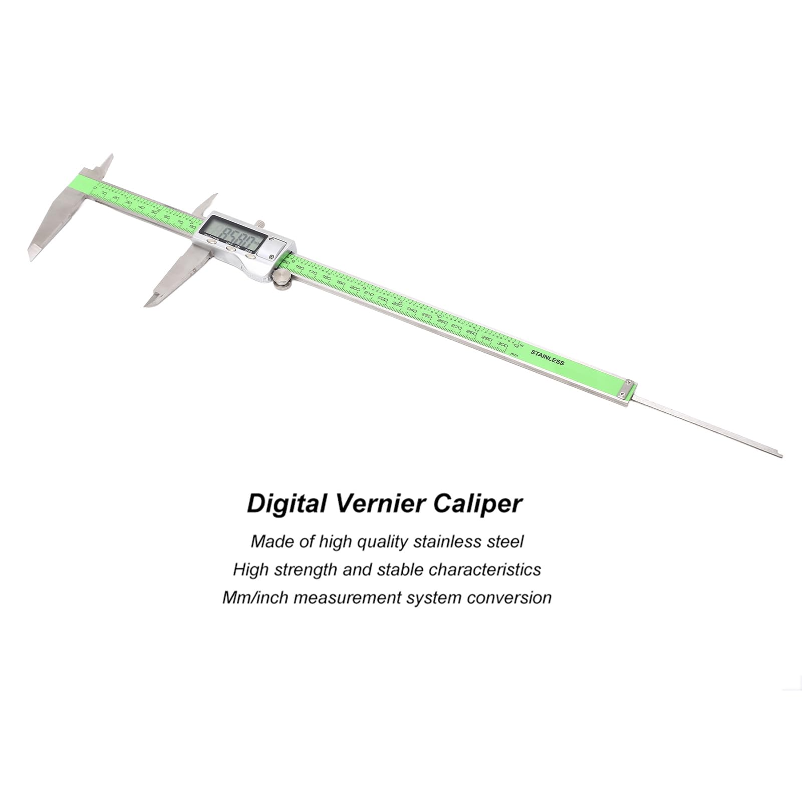 Calibrador Vernier Digital de Acero Inoxidable Preciso de Alta Resistencia para Medición de Bricolaje 150 Mm, Medidor de Regla Electrónica para Carpintería (300 mm)