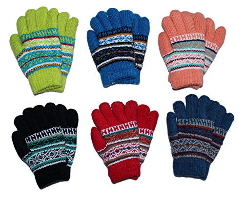 Gilbins Toddler-Kids Soft And Warm Fuzzy Interior Lined Gloves 6-Pack2