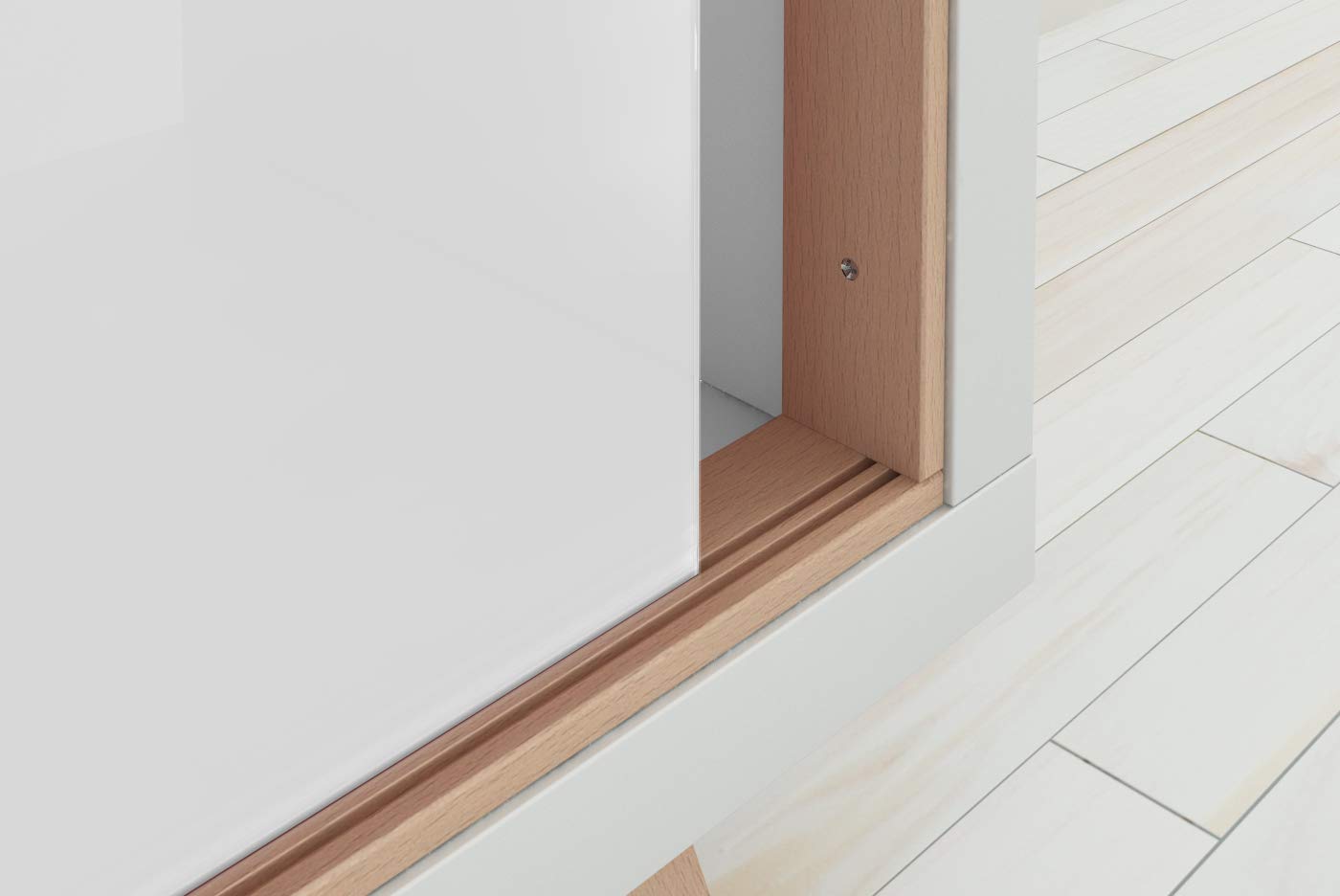 Schiebetür für Kallax Regal Acrylglastüren Glasvitrine Glastür Laufschiene mit Holzrahmen für Bücher Deko Sammelstücke (Weiß)
