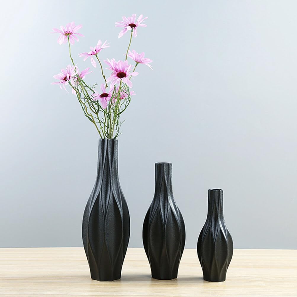 Ceramic Vases Simple Decorative Vase for Home Office Living Room Wedding Party Dinning Table Decoration Black Size