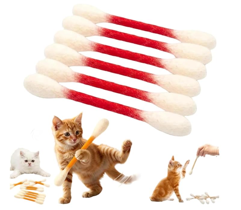 Yelschwa Giant Q Tip Cat Toy 2026 New Long-Lasting Chew and Kicker Toy for Cats Durable Big Kitten Chew Dental Teething Ropes for Exercise Boredom Relief (Green) (Red)