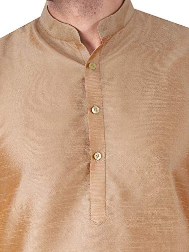 Image of HUZUR Men's Silk Solid Straight Long Kurta Pyjama Set| Ethnic Wear