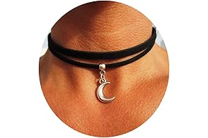 Black Velvet Moon Choker Necklace for Women