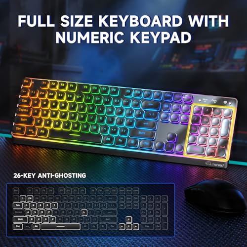 Teclado Gamer M104 Full Size Bluetooth y Cable USB-C miniatura 5