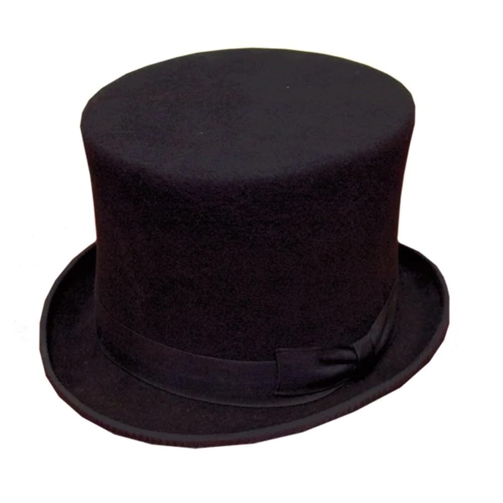 Anthony Graham Men's Black Wool Felt Top Hat (60Cm Xlarge 7 3/8")