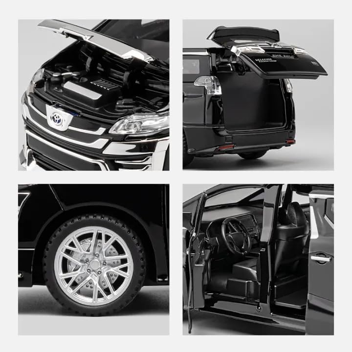 Image of Alokik Enterprise 1:32 Alphard 2021 Model Die-Cast Metal Pull Back Car with 6 Openable Doors with Sounds and Lights Toy Decoration Car Best Gift Toys for Kids【White】
