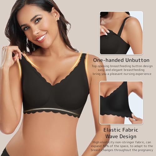 Image of Gailife 3 Pack Nursing Bras for Breastfeeding Seamless Wireless Maternity Bras for Pregnancy Soft Sleep Bralette Pack