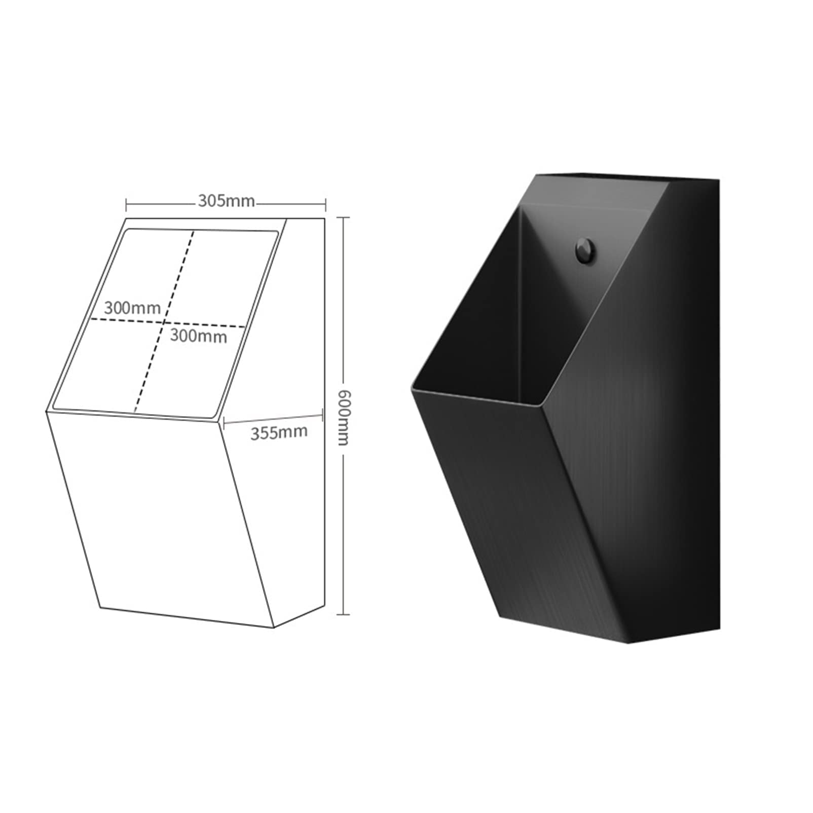 DFEDHF 304 Stainless Steel Urinal, Wall-Mounted Automatic Induction Flushing Men's Standing Drainage Urinal, Smart Flushing Metal Urinal, Suitable for Families and Hotels