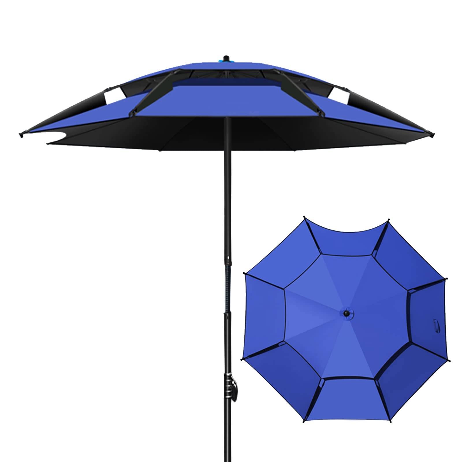 CLSDRZC parasol de jardín y playa con ventilación y funda 7