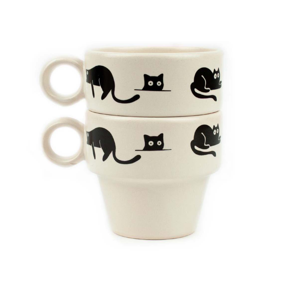 Kara Kedi 2'li Espresso Bardak Seti - Hediye Seramik Fincan