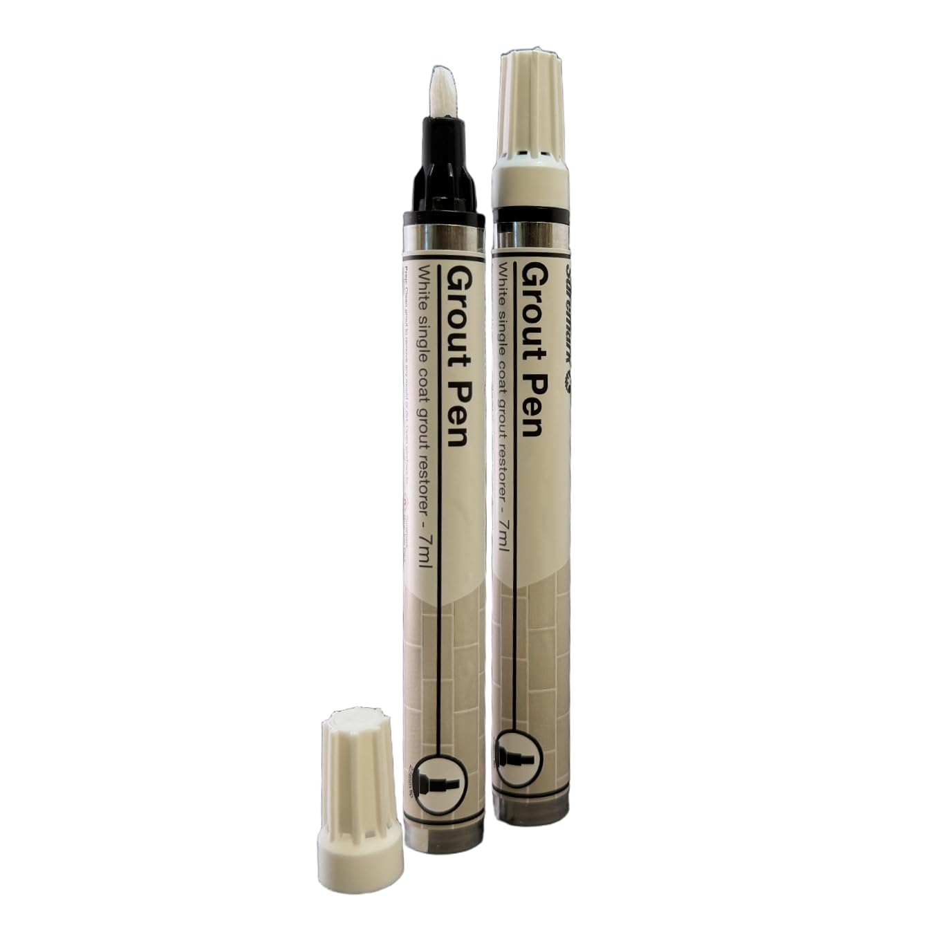 Grout Pen Twin Pack | White | 2 x 7ml | Make the appearance of grout cleaner