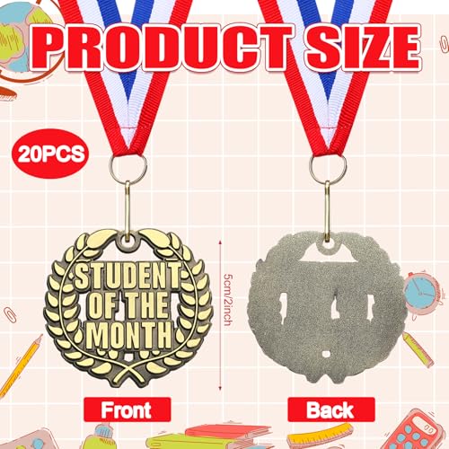 Image of Kenning 2'' Gold Award Medals Bulk Winner Medals with Neck Ribbons Metal Trophy Award Prize Gift for Tournaments Participation Competitions Party