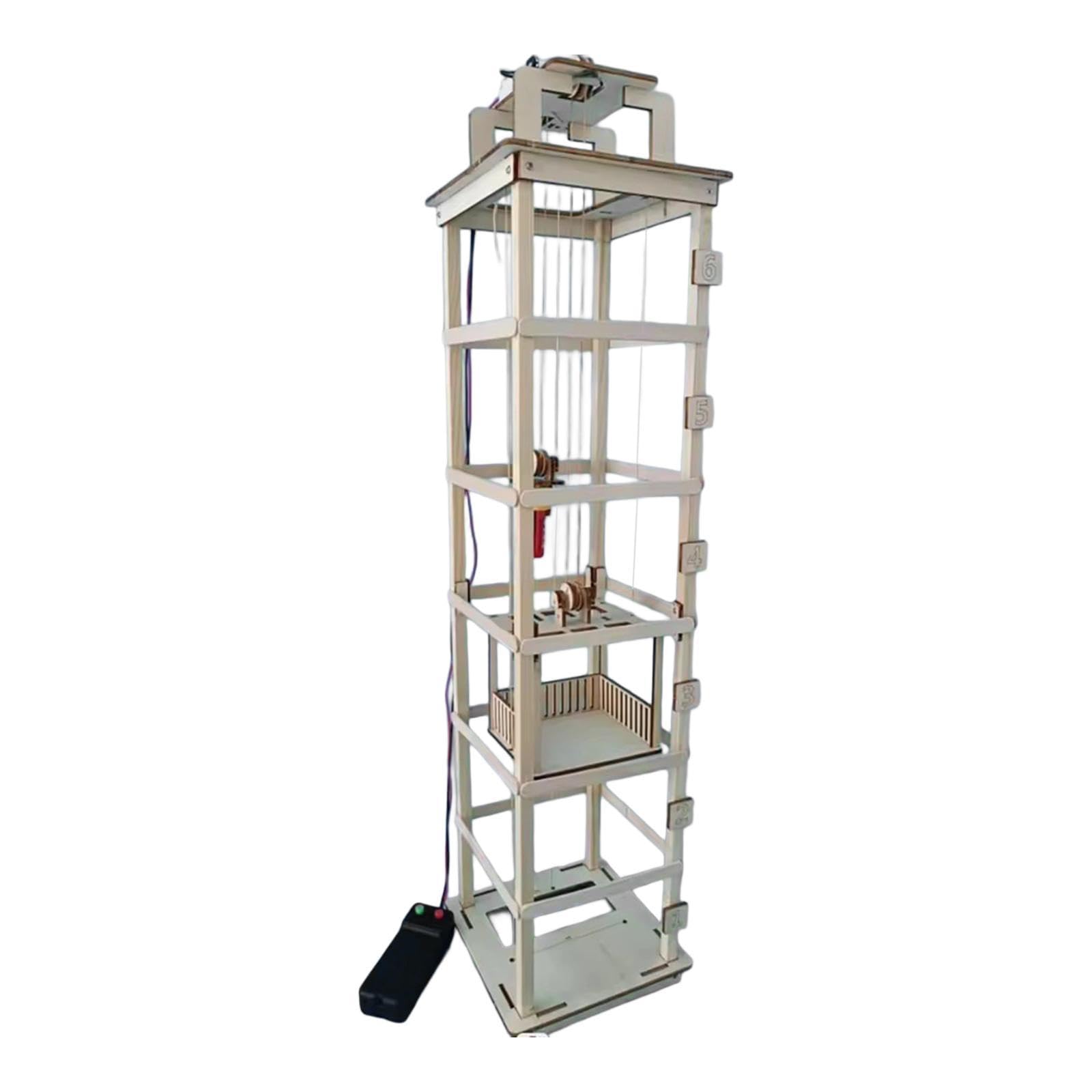 Perfeclan Kit de experimentos científicos de Madera con Modelo de Ascensor, Kit de construcción Educativo para autoensamblaje para niños de 5 a 8 años, Regalo