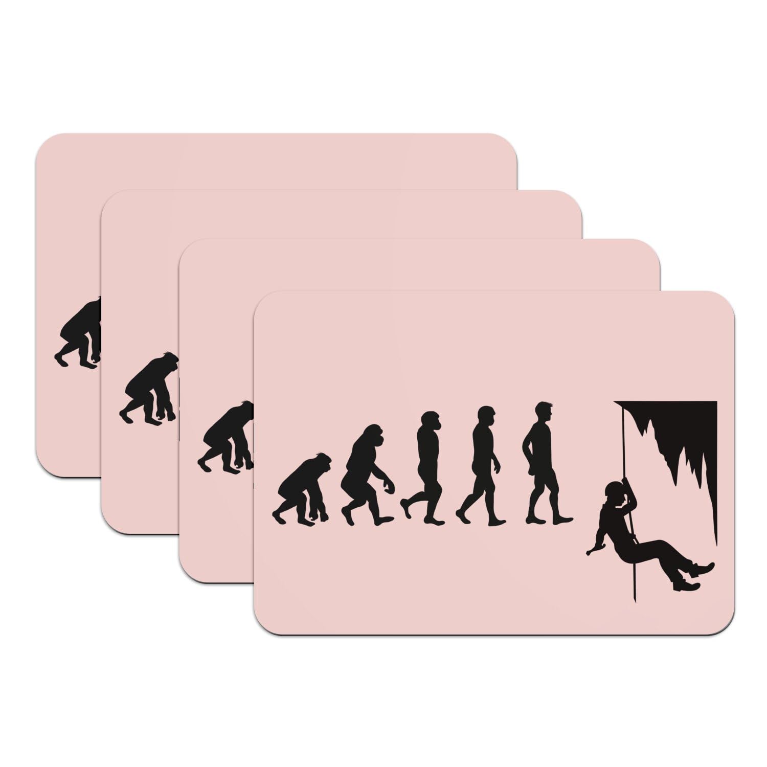 Set de table spéléologie rose grand format caoutchouc x4 antidérapant