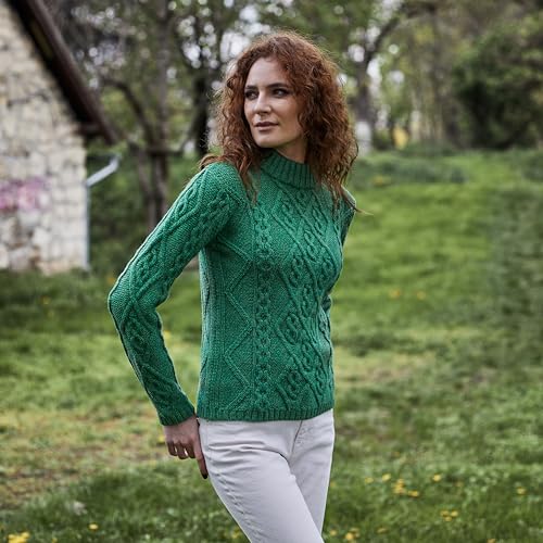 Image of SAOL Wool Sweater for Women Ireland Cable Knitted Jumper