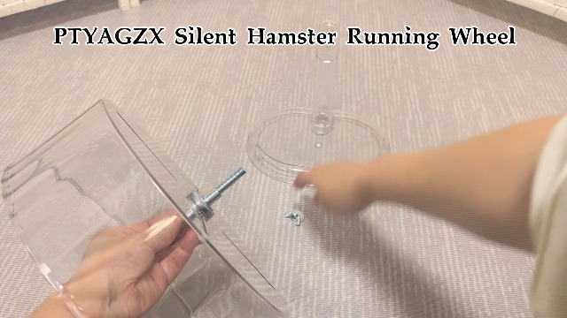 Silent Hamster Running Wheel, Small Animal Exercise Wheels Anti-Skid Adjustable Stand, Hamsters for Gerbils, Rats, Mouse, Mice, Cage Mount Transparent (9.45inch) - image 7