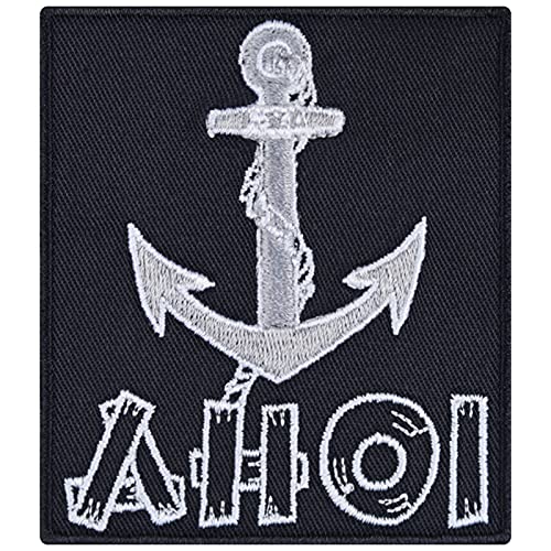 Toppa Ricamata Da Applicare Con Ferro O Cucire: "AHOI" Ancora Vela" | Patch Marinaio | Applicazione Per Polo/vela | Regalo Capitano | 70x80mm - Foto 7