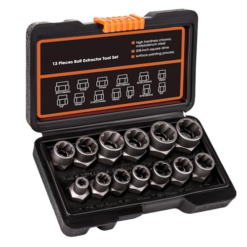 Loymqusa �{���g ���� �Z�b�g,10mm �A�_�v�^�[�t�� ���^�� �\�P�b�g - ���O�i�b�g �O�� �\�P�b�g �H�� - ���񂾊ی^�K�т��j���{���g�p �؍H�����ԉƓd�H��K���[�W����