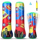 Jenaai 1 Pcs Punching Bag 47 Inches Inflatable Bopper Punching Bag with Bounce-Back Action Sport Bop Bopper for Practicing Karate Taekwondo (Shield)