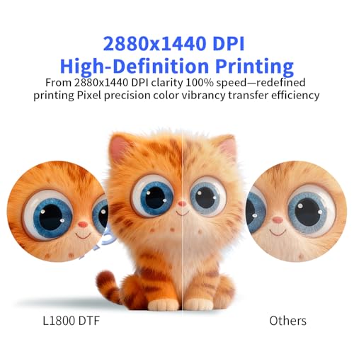 Image of DSV A3 DTF Printer with L1800 Printhead, Built-in White Ink Recirculation & Anti-Clog Self-Cleaning, 2880DPI High-Speed Transfer Kit with Curing Oven, Includes 2-Year Ink Supply