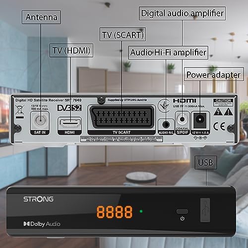 Strong SRT 7040 Satellitenreceiver DVB-S2 HDTV-Empfänger für digitale Free-To-Air-Programme