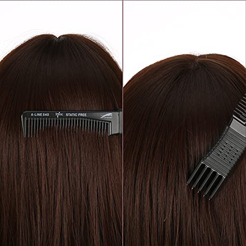 4 Pieces Carbon Lift Teasing Combs With Metal Prong Lift Teasing Comb And Hair Pick Salon Teasing Lifting Fluffing Comb With 5 Stainless Steel Pins For Women Most Hair Types (Artsy Style, Black And Purple) #TOP4
