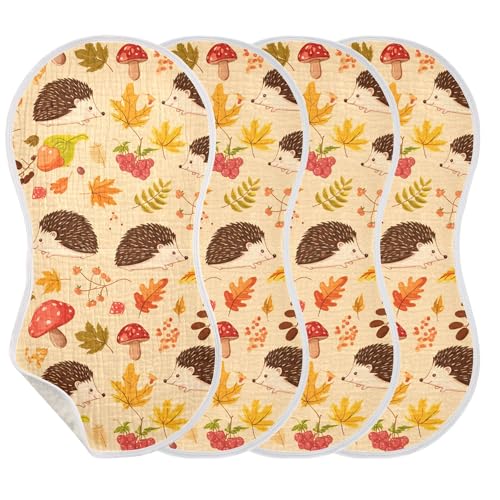 xigua Cute Hedgehogs Muslin Baby Burp Cloths Set of 1, Super Soft & Absorbent Burping Rags, Cotton Burp Clothes Shower Gift for Newborn, Baby Girls and Boys3