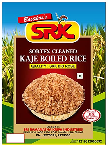 Image of SRK RED RICE /KAJE /BROWN RICE /KERALA MATTA /Mangalorean Parboiled Rice 15KG(3 Packsx5Kg each)