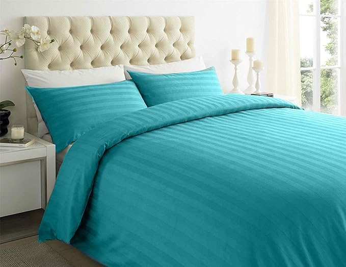 Royale Linens® Egyptian Cotton Duvet Cover, 100% Long Staple Cotton Thick Duvet Cover 400TC, Quilt Cover with Pillow Cases (Teal, Super King)