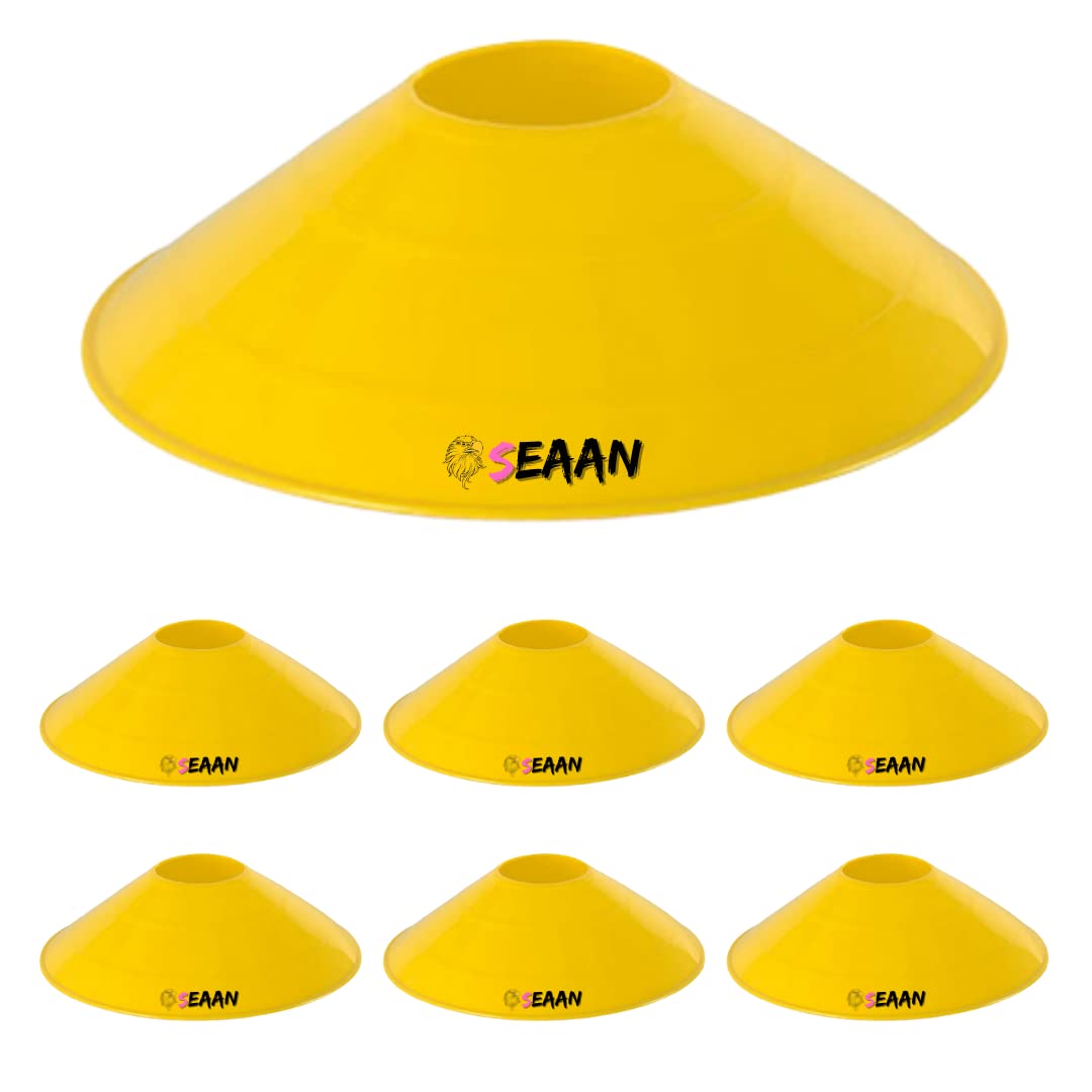 Sportssy Essential Football Cone Markers - Pack of 10 High Visibility 6 Inch Soccer Cone Markers for Football Field Marking and Training (Pack of 10) (Yellow) (B0BFLC3SYR) Amazon Price History, Amazon Price Tracker