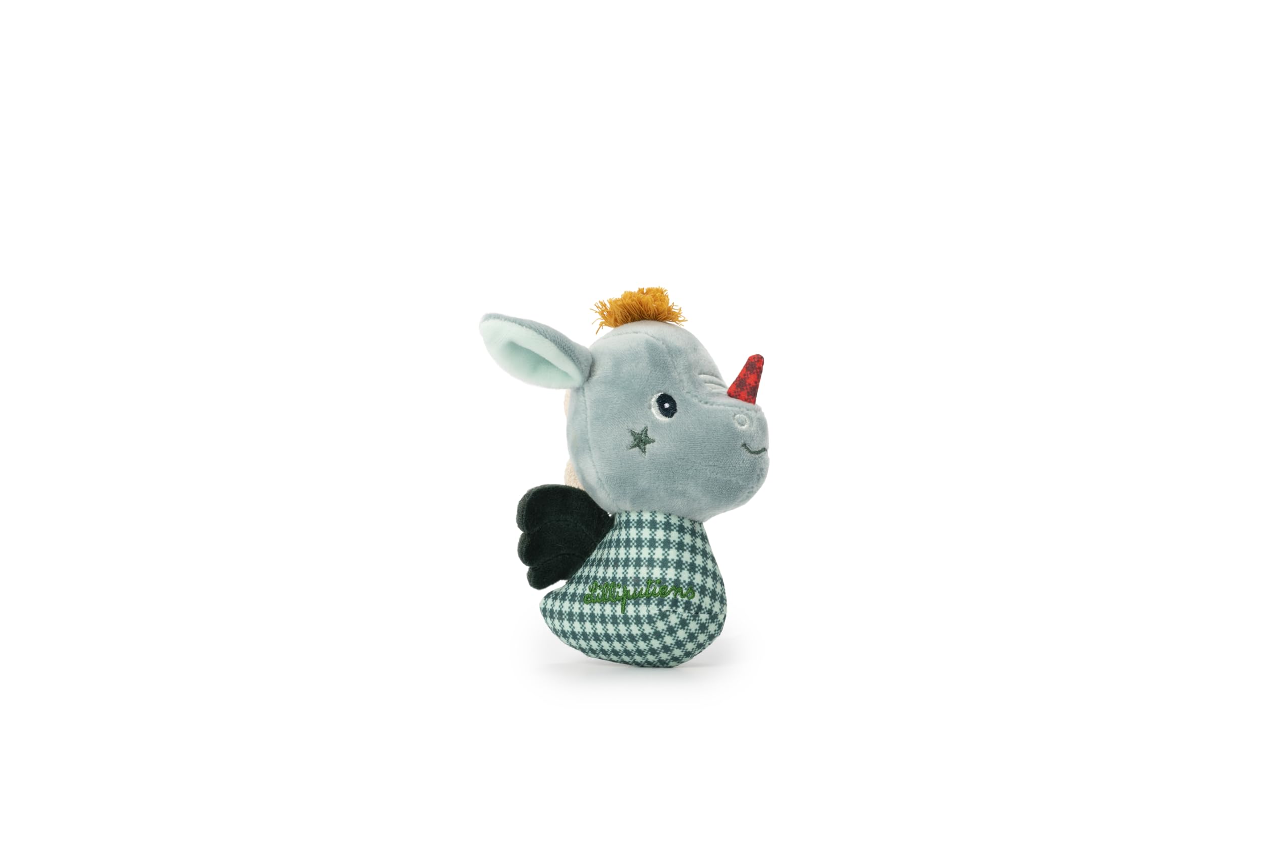 LILLIPUTIENS - Mini Rattle Joe the Dragon - Sensory Awakening Toy for Babies - Stimulates Sight, Hearing, and Motor Skills - Ideal from Birth - Soft and Fun Plush to Discover - 83480