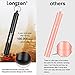 Longzon 2 Pack Collapsible Metal Straws – Reusable Portable Stainless Steel Drinking Black Gold Straws with 2 Aluminum Key-chain Case & 2 Cleaning Brushes for Home Work Travel - (Black + gold)