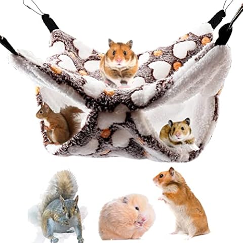 RAYITO Small Pet Cage Hammock, Double-Layer Rat Hammock Warm Guinea Pig Hammock for Hamster Rat Squirrel Chinchillas Cover