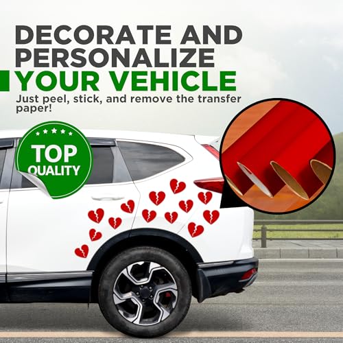 Image of Broken Heart Lonely Sad Boy Red Heart Drift Stance Decal Splash Vinyl Stickers Slap Universal for All Cars Pack of 8 Pieces