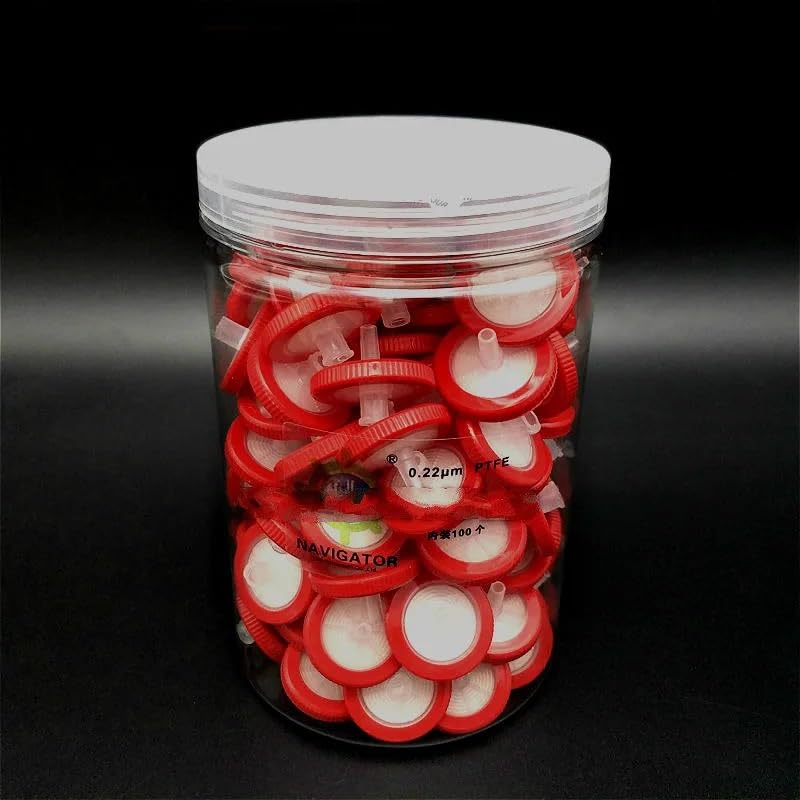 Labor spritzenfilter PTFE äußere durchmesser 33mm PTFE mikroporöse nadel filter 0,22 um 0,45 um Luer-lock 100/PK(Hydrophobic 0.22um)