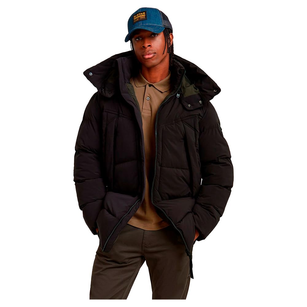 G-Star Men's Black (Dk Black D25347-D518-6484) G- Whistler Padded Hooded Parka 2.0, Xs