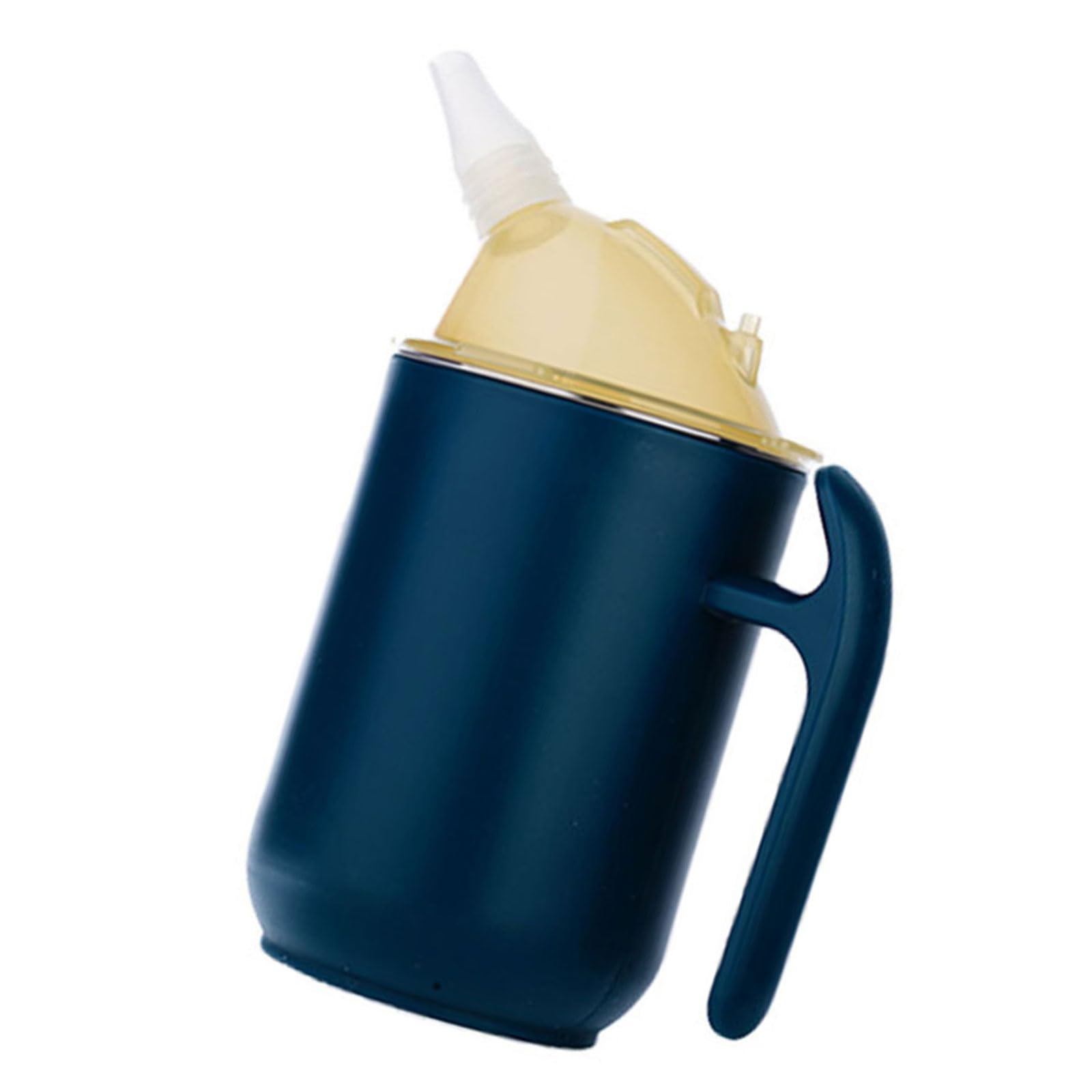 Kalttoy Straw Cup for Bedridden Patients Anti Choking Leak Proof 400ml 304 Steel with Ergonomic Handle and Easy Cleaning Design Spill Proof Cup