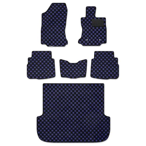 Hotfield スバル SUBARU 互換品 新型 レガシィアウトバック BT系 フロアマット+トランクマット ラゲッジマット チェックブルー