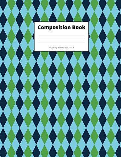 Composition Book Rockabilly Plaid Tartan Background Wallpaper: College Ruled Lined Composition Notebook Rockabilly Plaid Background Blank 100 sheets 200 pages 8.5in x 11in Plaid Cover Journal